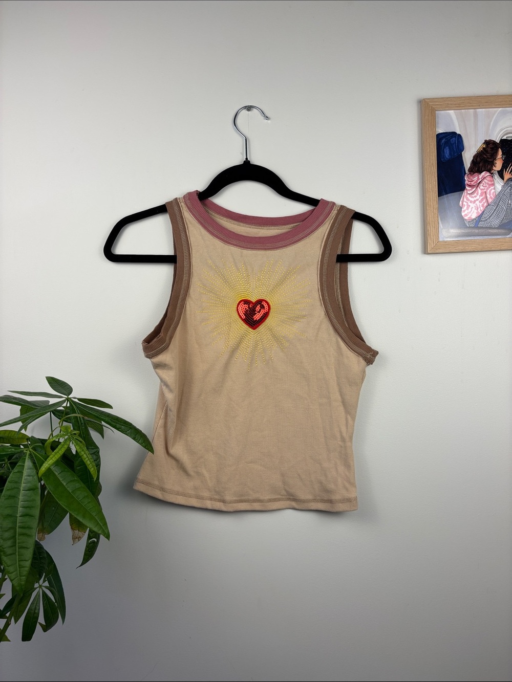 Sequin heart tank